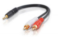 Cablestogo Value Series 3.5mm Stereo Plug/RCA Plug x2 Y-Cable (80132)